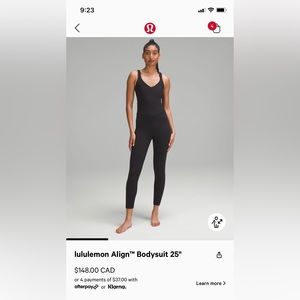 BNWT 10 align Bodysuit black